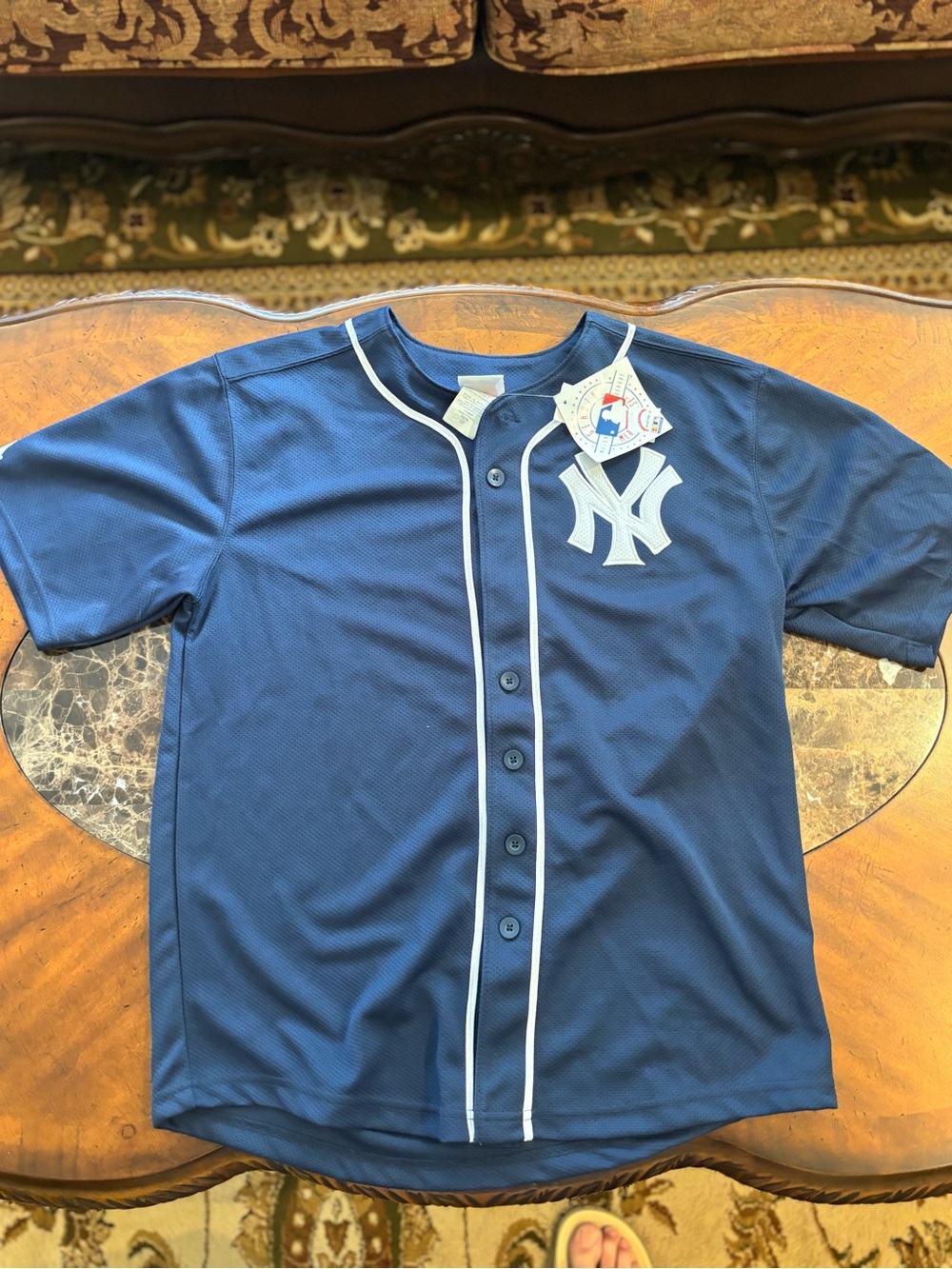 New York Yankees Majestic navy blue baseball jersey Size 14 - 16years